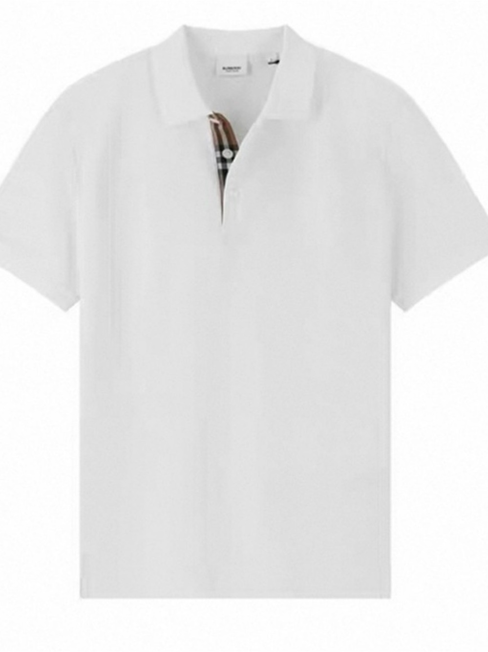 Burberry Hartford White Polo Shirt with Contrast Placket - small